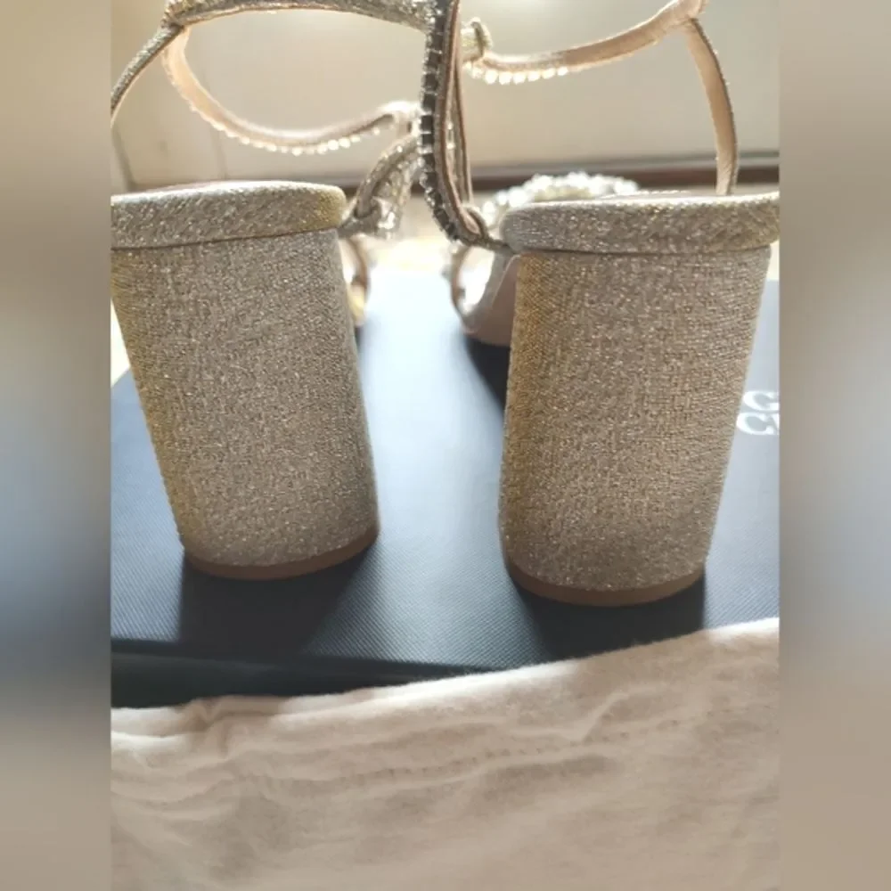 Badgley Mishka Womens Tanisha Block Glitter Heels. Size 9 NIB. - Picture 5 of 9